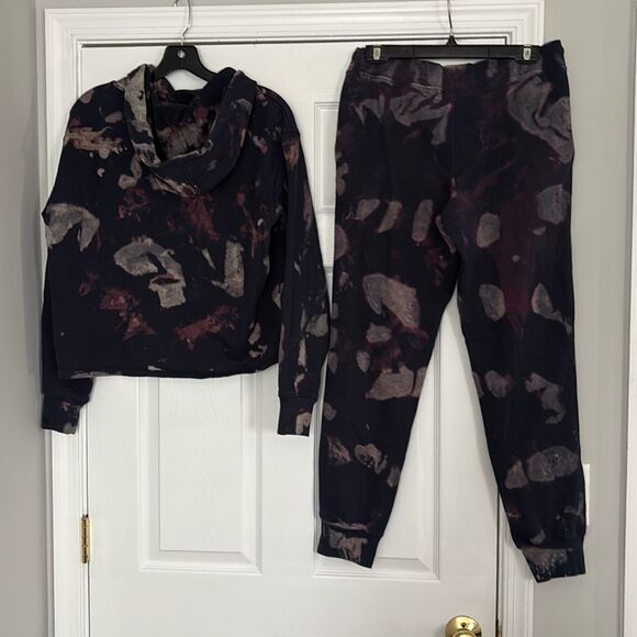 Champion tie dye hooded sweatshirt jogger sweatpants sweatsuit size small / medi - Picture 3 of 4